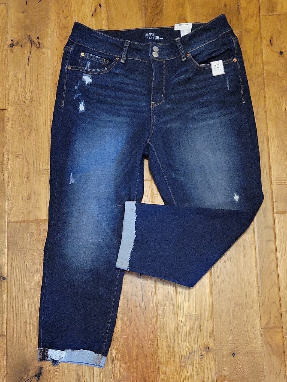 Time and Tru Dark Wash Slim Crop Jeans